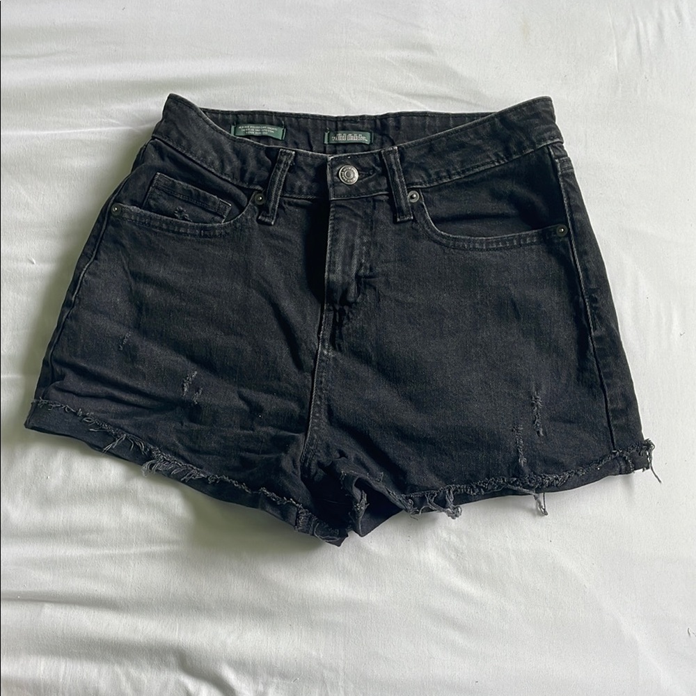 Wild Fable Black Jean Shorts with Frayed Hem